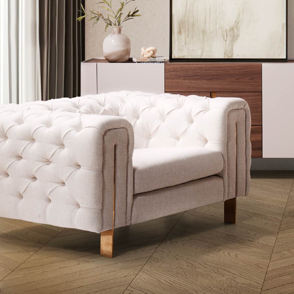 SB Design Square โซฟา 1 ที่นั่ง รุ่น Fuyuki สีครีม (123x100x78 ซม.) แบรนด์ LE LUXE