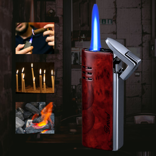 ไฟฟู่ ไฟแช็คหัวพ่นแก๊ส Torch ทรงสลิม เติมแก๊สได้ ปรับไฟได้ ไฟแรง กันลม ไฟแช็คพ่นไฟ จับถนัดมือ