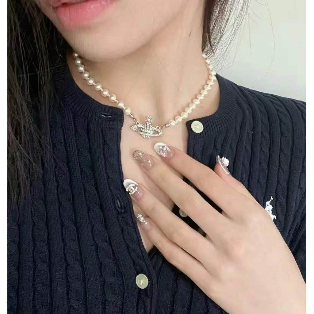 สร้อยคอมุกและดีบลูล้อมด้วยเพชรจาก J2BO