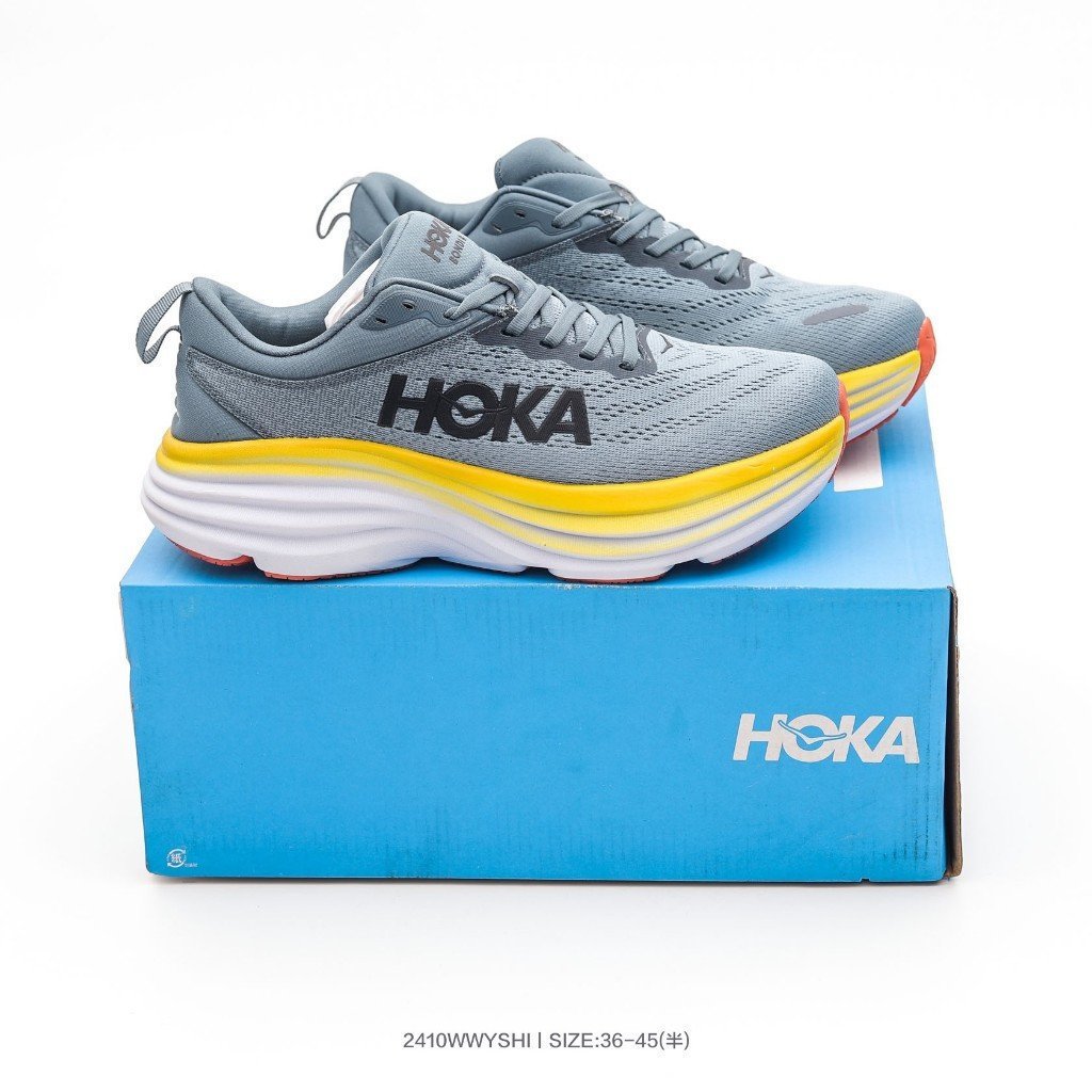 รองเท้าวิ่ง HOKA ONE ONE W BONDI 8 ทรงโลว์คัท มือสองสภาพดี