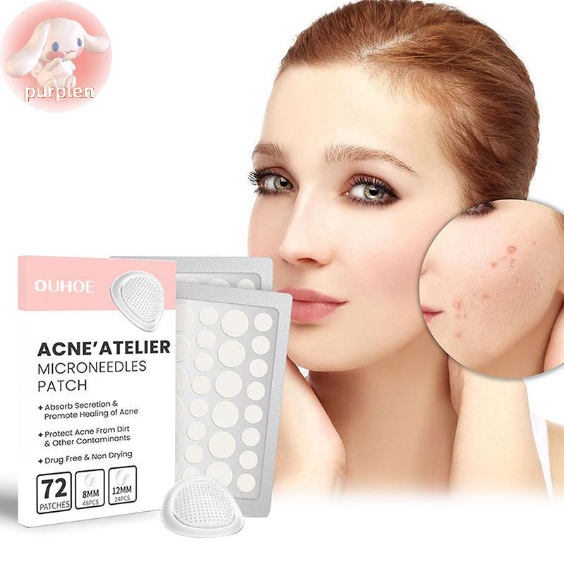 Purplen 72pcs Pimple Patch ที่มองไม่เห็น Skin Care สติกเกอร์คอนซีลเลอร์ Face Spot เครื่องมือแต่งหน้า