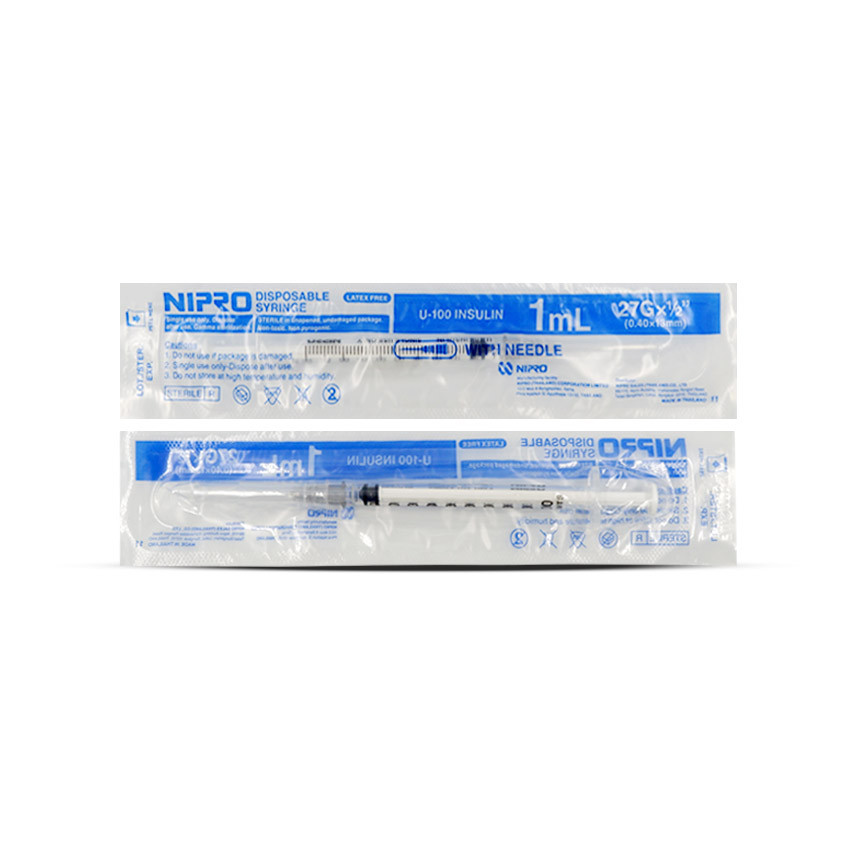 Syringe Nipro 1 ml (มีเข็ม 27g*1/2) กระบอก 1 ml