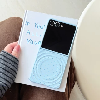 Ins Simple Magnetic Full Screen Polka Dots Ripple รูปแบบเคสโทรศัพท์สําหรับ Samsung Galaxy Z Flip7 Z Flip6 Z Flip5 กันกระแทก