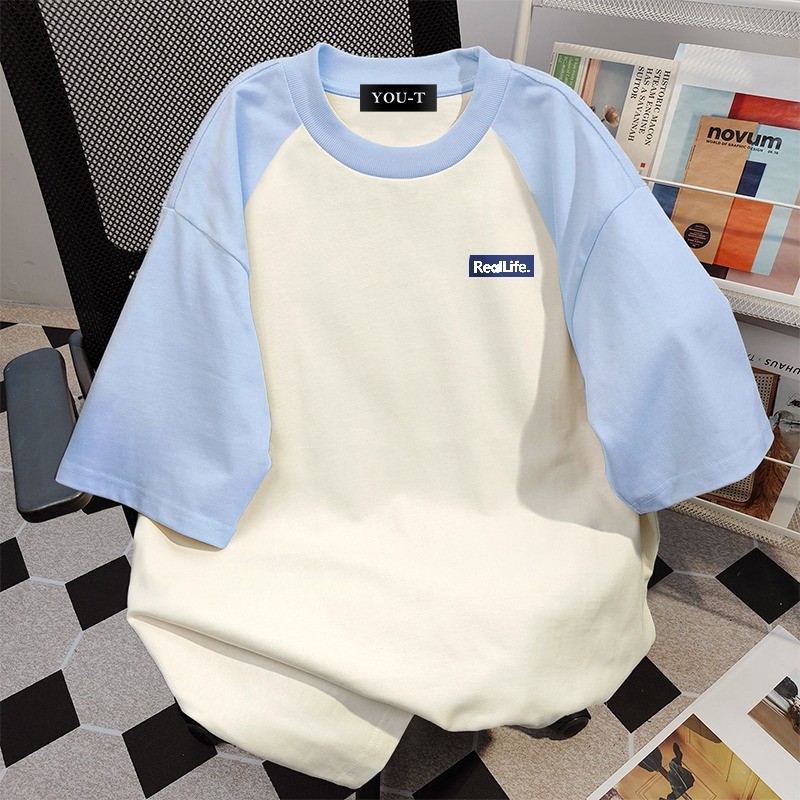YOU-T🐆เสื้อแฟชั่น ใส่สบาย เสื้อยืดแขนสั้น ลาย เสื้อ"RealLife" ผ้านิ่ม OVERSIZE แฟชั่น ผ้าฝ้าย 100% สไตล์เกาหลี