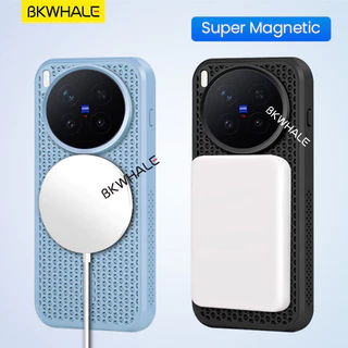 BKWHALE Cooling เคสโทรศัพท์แม่เหล็กสําหรับVivo X300 Pro X100 X200 Pro Mini iQOO 15 13 12 Neo11 Z9 Z10 Turbo Pro iQOO15 iQOO13/12 Anti Fallปกหลังรังผึ้งรูนุ่มกรณี