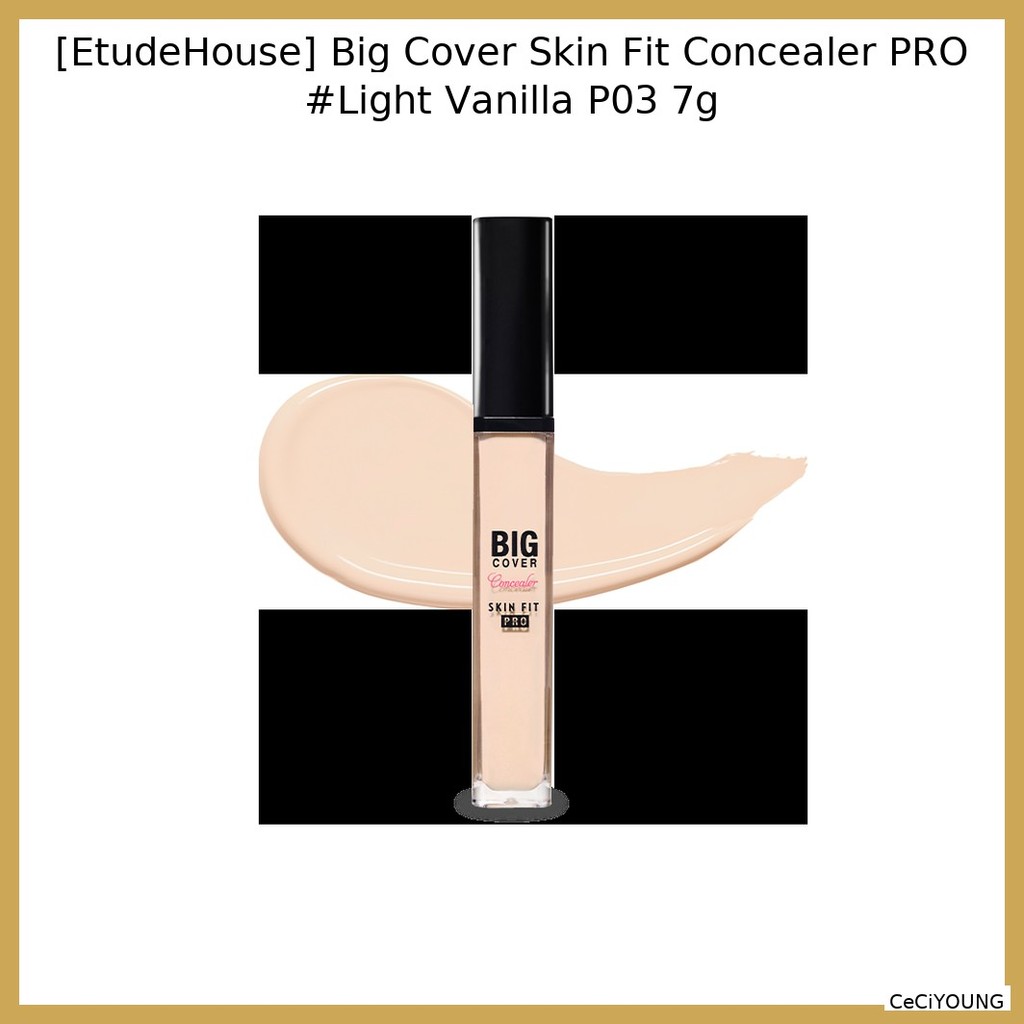 [EtudeHouse] คอนซีลเลอร์ Big Cover Skin Fit PRO #Light Vanilla P03 7g / คอนซีลเลอร์เกาหลี / Full Cov