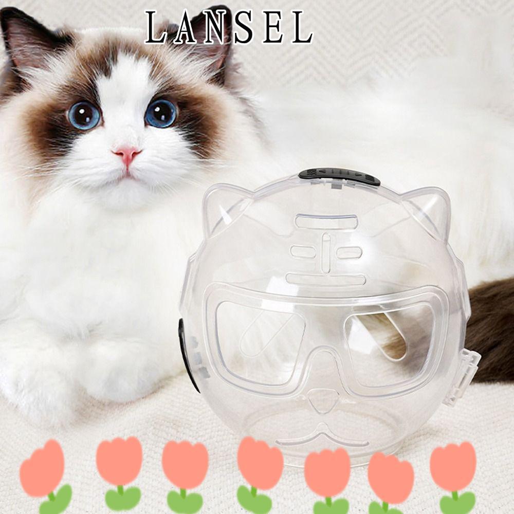 LANSEL1 Breathable Cat Muzzle, โปร่งใส Anti-Licking Cat Muzzle ป้องกัน Space Hood, Anti Scratch Cat 