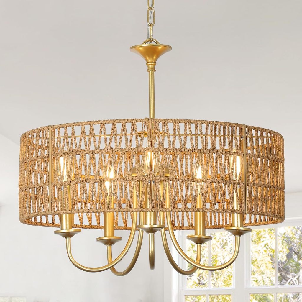 Restaurant Farmhouse Woven Pendant Light Suitable for Bedroom Hallway Lighting Modern Farmhouse Chan