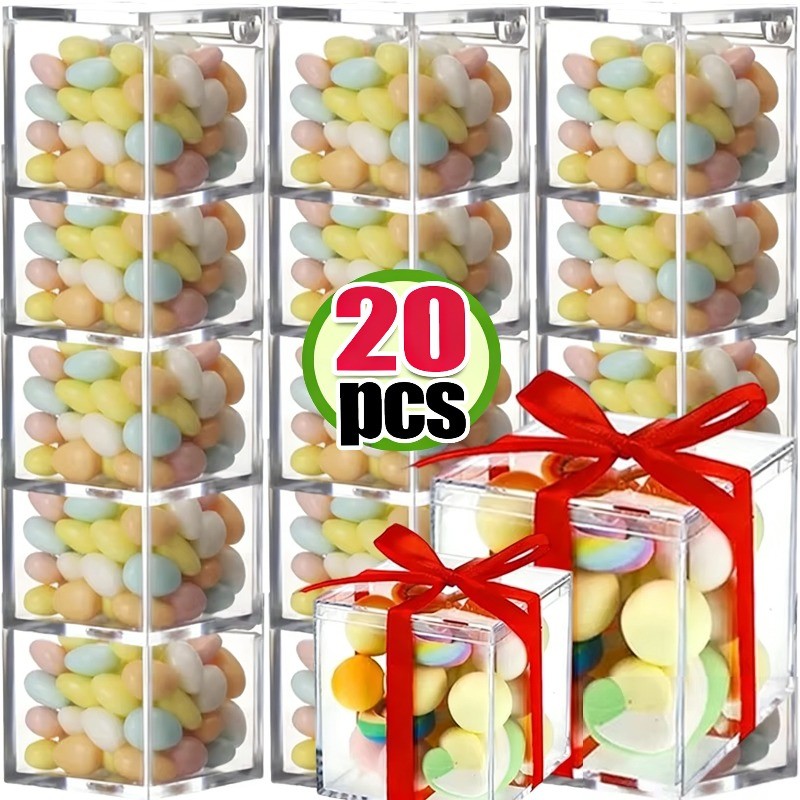 3/5/10/20ชิ้น กล่องเก็บของแบบใสอเนกประสงค์ | Square PS คอนเทนเนอร์ 5.5cm3 สําหรับผลไม้แห้ง Candy Organizing, ความจุ 130ml พร้อมผนังทนทาน 2 มม.