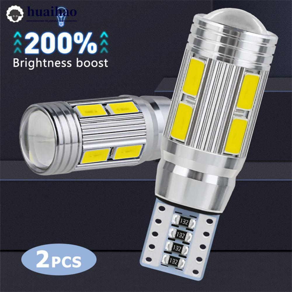 HUAIHAO 2 ชิ้น T10 รถ W5W 5730 10SMD หลอดไฟ Led ย้อนกลับสัญญาณไฟอ่านหนังสือโคมไฟ 12 โวลต์ 6500 พัน A