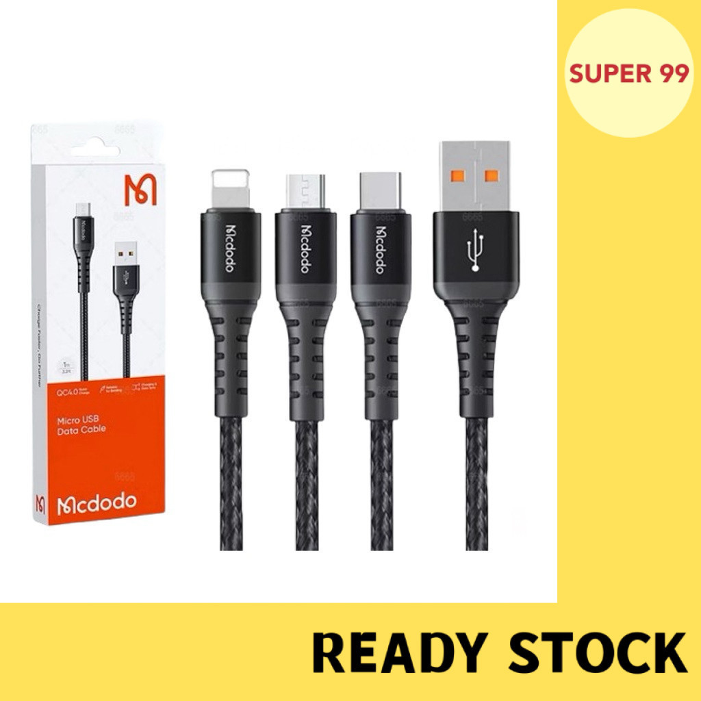 MCDODO สายเคเบิลข้อมูล USB 3A QC4.0 Super Fast Quick Charging CA-2710 CA-2281 CA-2700