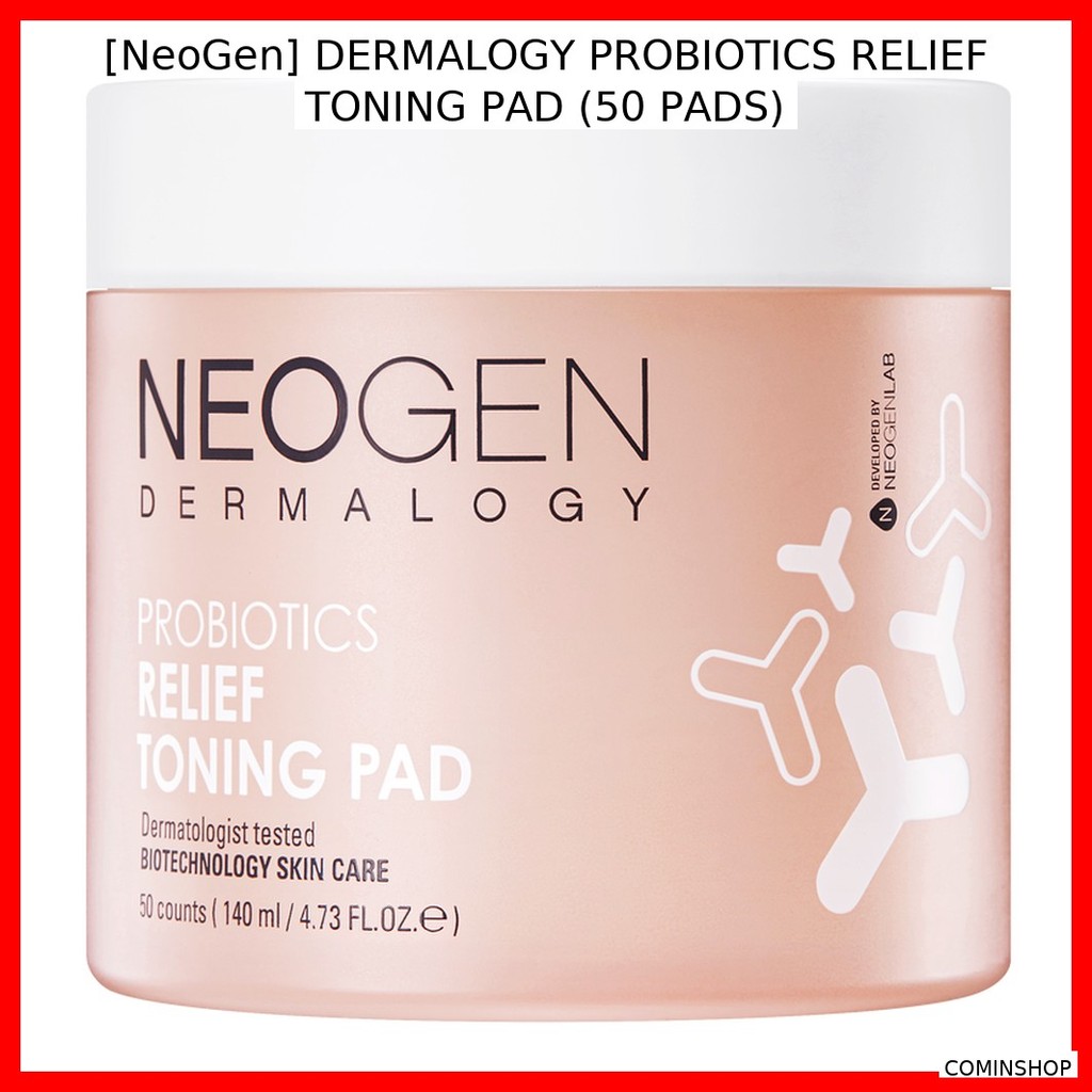 [NeoGen] DERMALOGY PROBIOTICS RELIEF TONING PAD (50 PADS) / Korean Toning Pad / Skin Relief / ของแท้