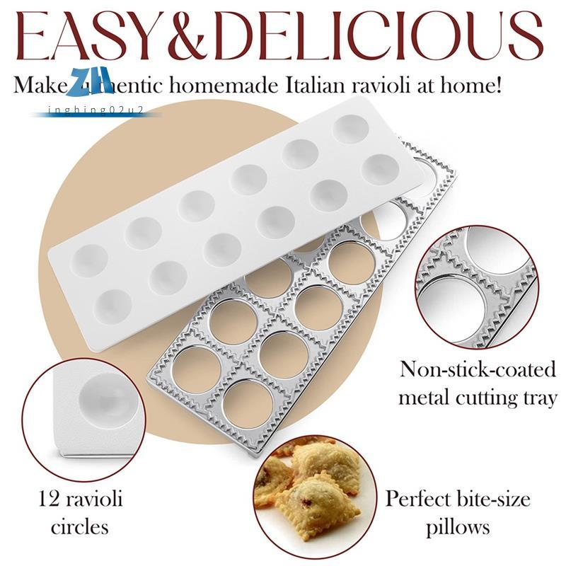 Ravioli Maker แม่พิมพ์ Potsticker เนื้อ Dumpling Maker, Ravioli แสตมป์พาสต้าชุดทําพาสต้าเครื่องมือ