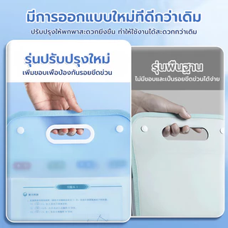 กระเป๋าแฟ้ม แฟ้มเอกสาร A4 ความจุขนาดใหญ่แฟ้มกระเป๋าแบบ มีหูหิ้ว กระเป๋า 13 ช่อง สําหรับใส่จัดเก็บเอกสาร น่ารักๆ