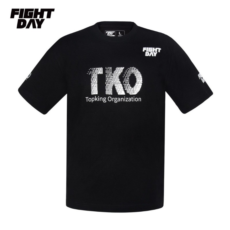 FIGHTDAY TKO Boxing Training เสื้อยืดผู้ชายและผู้หญิงผ้าฝ้าย 100% แขนสั้นลูกเรือคอ Unisex กีฬาฟิตเนส