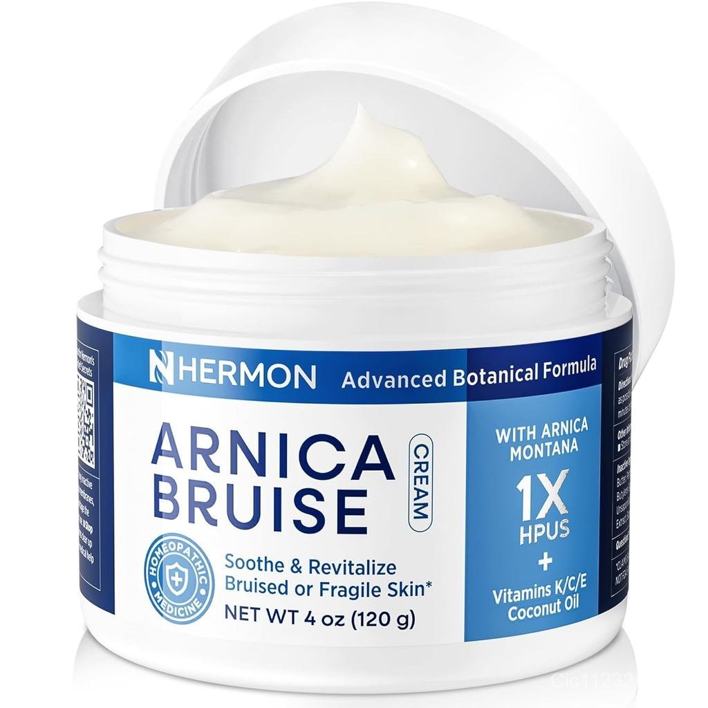 Hermon Arnica Bruise Cream: Reduce Bruising & Swelling on Thin Skin - Arnica Montana with Vitamins K