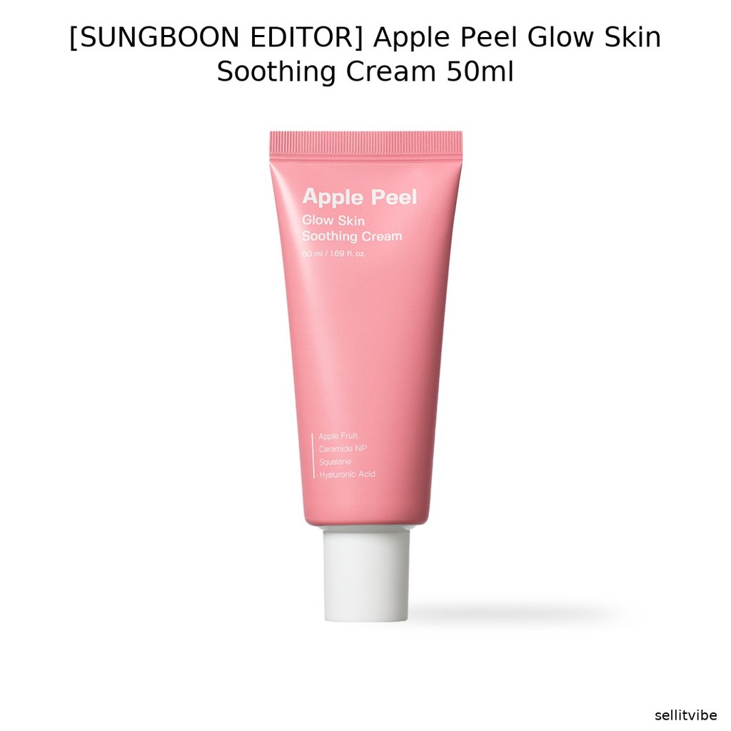 [SUNGBOON EDITOR] Apple Peel Glow Skin Soothing Cream 50ml / ครีมบํารุงผิวเกาหลี / เอฟเฟกต์เรืองแสง