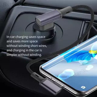 3D ข้อศอกสเตอริโอ USB to Type C สายชาร์จเร็ว 66W/100W สายชาร์จโทรศัพท์มือถือ 25 ซม./50 ซม.High-Density ทอสั้นสําหรับ Power Bank