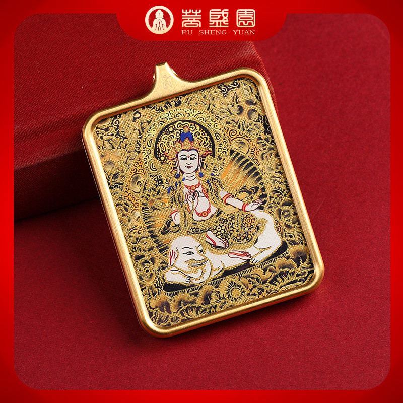 สร้อยคอและจี้ Thangka แบบ Zakiram Past Life พร้อมพระเจ้าแห่งความมั่งคั่ง