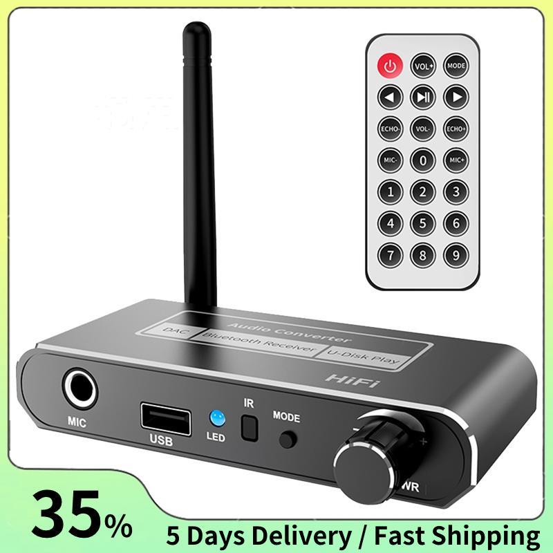 Wireless HIFI Converter บลูทูธ 5.2 ตัวรับสัญญาณเสียง Coaxial ถึง R/L 3.5 มม.อะแดปเตอร์ Aux พร้อม U D