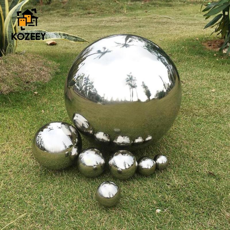KOZEEY สแตนเลสทรงกลมเครื่องประดับสวนกระจก Gazing Globe ลูกบอลลอย 12 ซม.