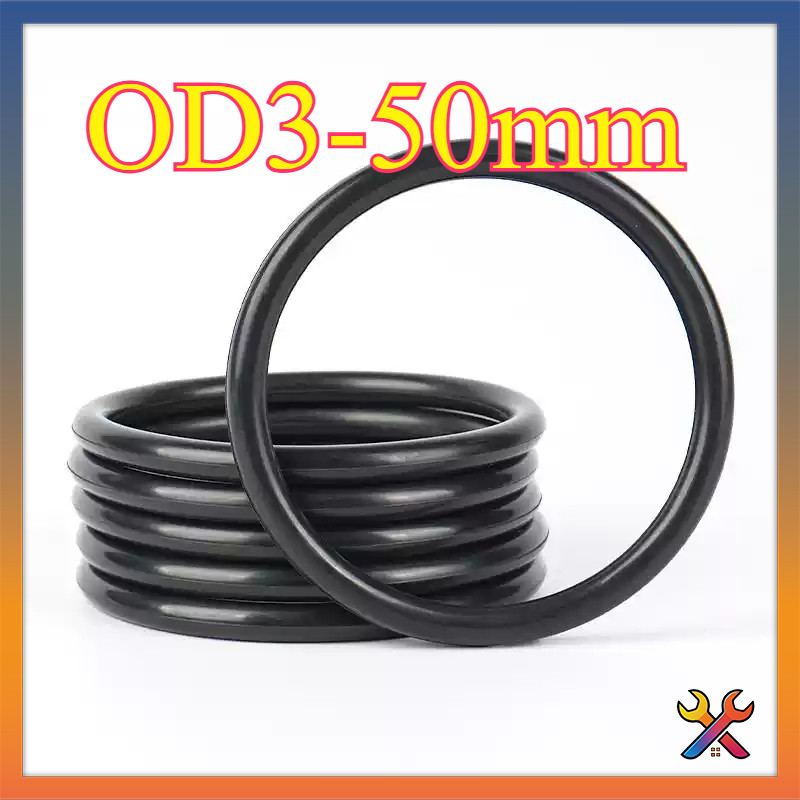 CS1.0mm แหวนยางซีล O-ring O-ring OD3-50mm แหวนซีลน้ํามันไนไตรล์, ปะเก็นสีดํากันน้ําและทนอุณหภูมิสูงY