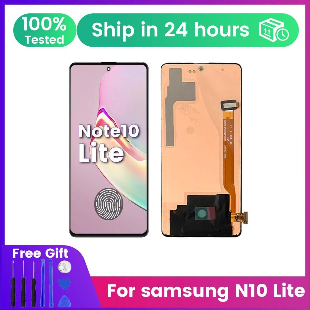 หน้าจอสําหรับ Samsung AMOLED Galaxy หมายเหตุ 10 Lite N770 N770F N770F/DS จอแสดงผล Lcd หน้าจอสัมผัสดิ