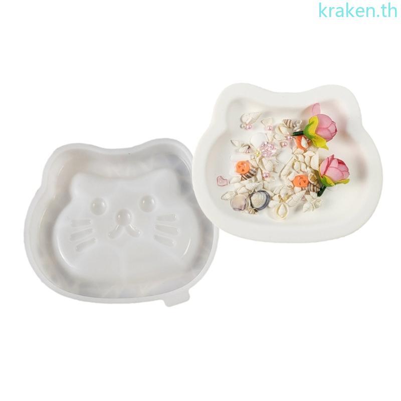 KRA อเนกประสงค์ซิลิโคนถาดแม่พิมพ์แมวน่ารักรูปแผ่น Mould ยิปซั่มแม่พิมพ์สําหรับตกแต่งบ้านทํา