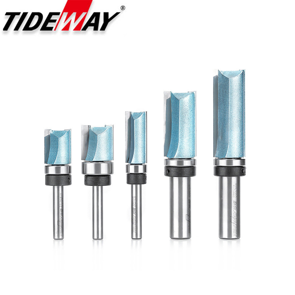 Tideway ด้านล่างแบริ่ง Flush Trimming Bits Router Bit สําหรับงานไม้ทังสเตนเหล็กตรง Bit