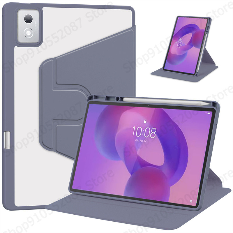 สําหรับ Lenovo Idea Tab Pro กรณีผู้ถือปากกา 360 หมุนอะคริลิค Clear Hard แท็บเล็ต Coque สําหรับ Idea 