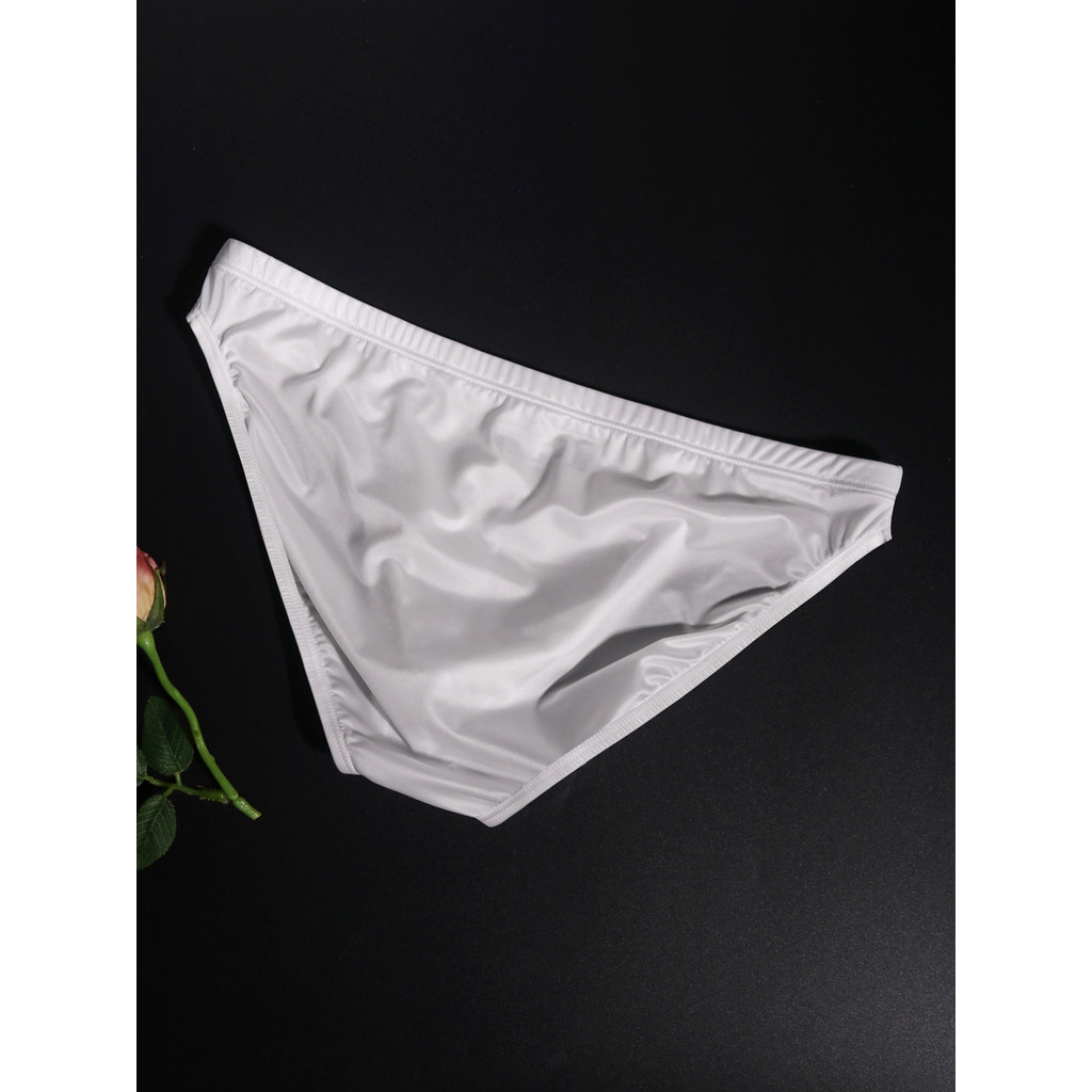 กางเกงในชายรวมทุกอย่างก้นซาตินผ้าไหมน้ําแข็งเคลือบเงาแสงหรูหรามันสบายก้นกระเป๋าขนาดใหญ่ธรรมดา - รูปที่ 3