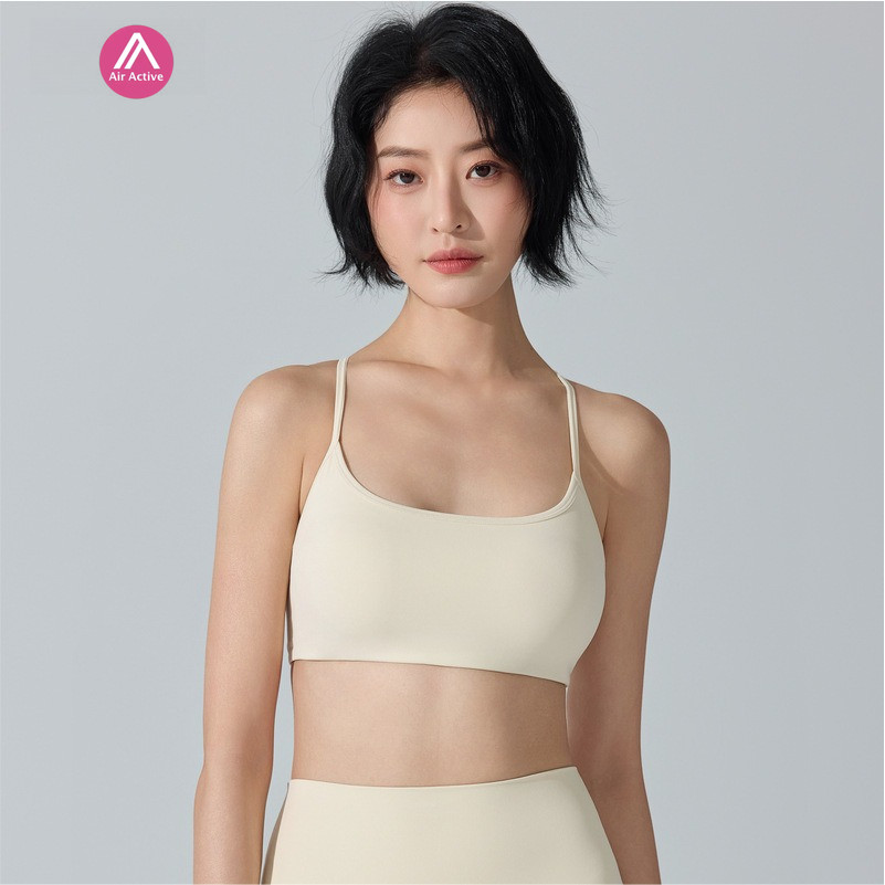 บราสปอร์ตแบบครอสแบ็ก U-neck สำหรับโยคะและฟิตเนส