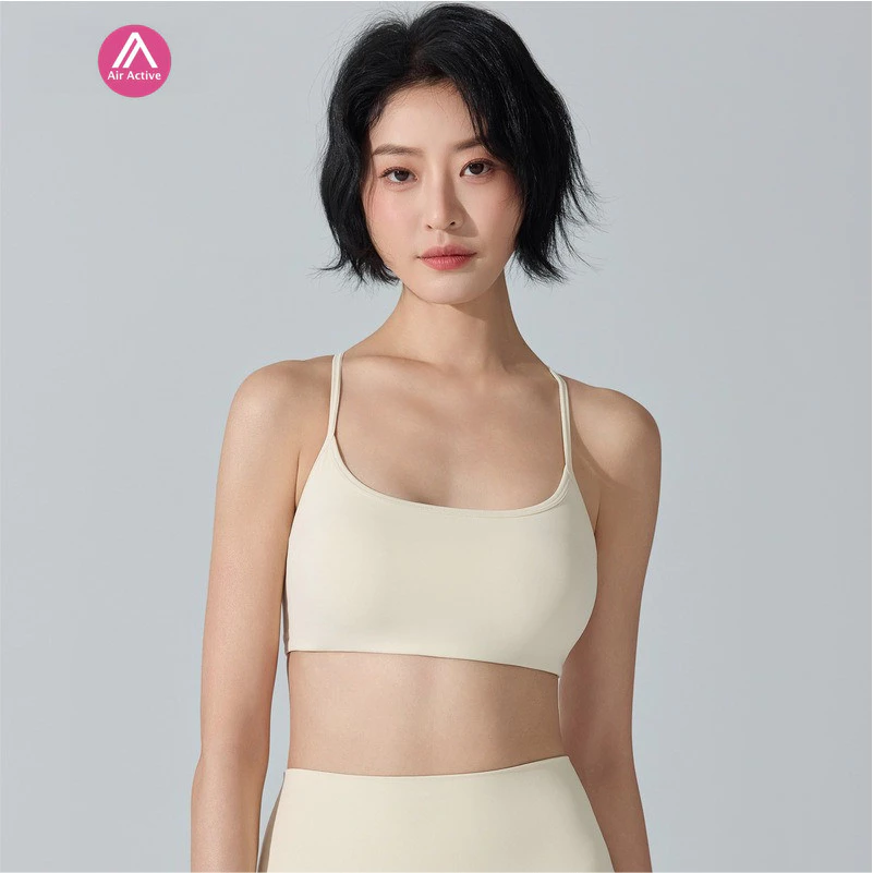 บราสปอร์ตแบบครอสแบ็ก U-neck สำหรับโยคะและฟิตเนส