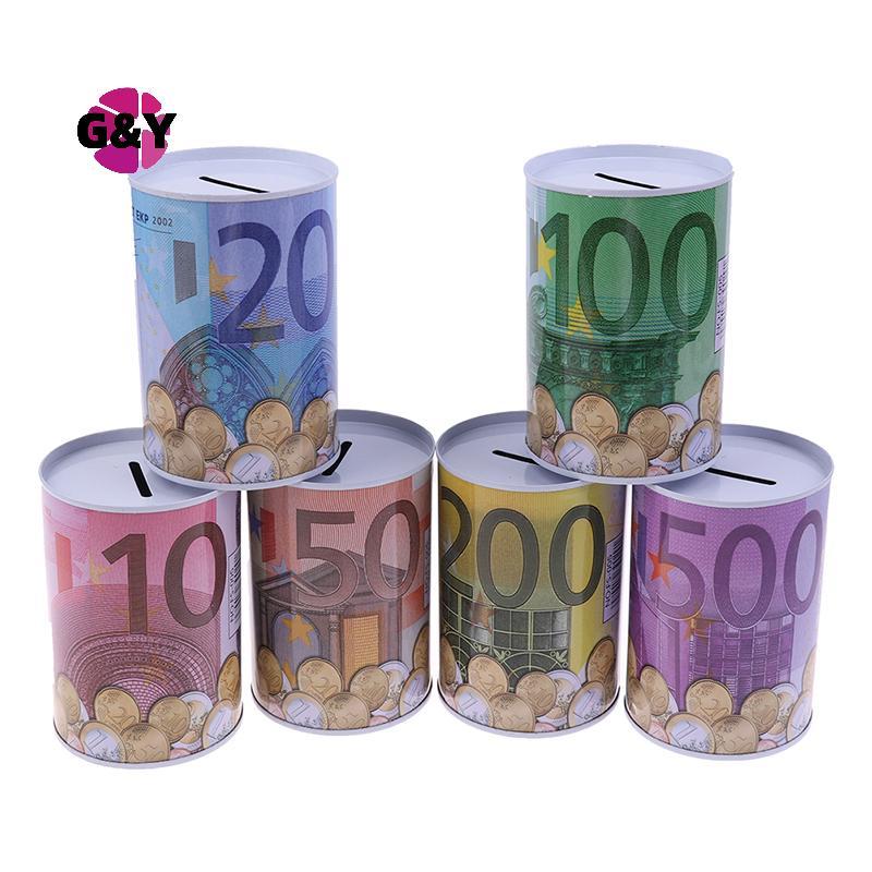 G&Y Euro Dollar Money Box ปลอดภัยกระบอก Piggy Bank Bank สําหรับกล่องฝากเหรียญ