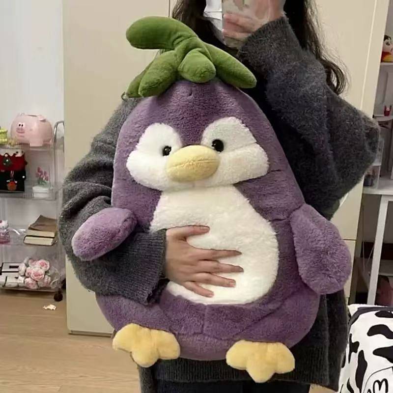 Cute Fat Eggplant Penguin Plush Toy Eggplant Goose Doll Children's Sleeping Companion Pillow 6tVm