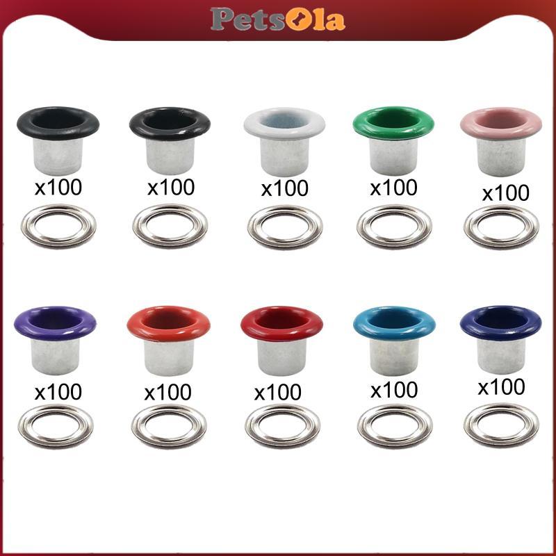 [PETSOLA] 100 ชิ้น Grommets ตาไก่โลหะมัลติฟังก์ชั่น 5 มม. Heavy Duty Tiny Grommet รอบ