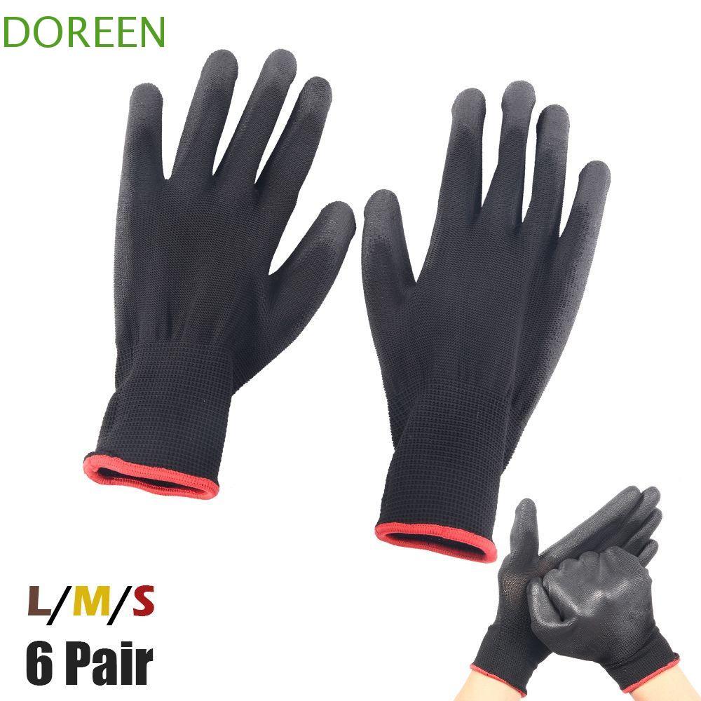 DOREEN Garden Supplies Nylon 6 คู่ Workplace Grip Builders Coated Work Glove