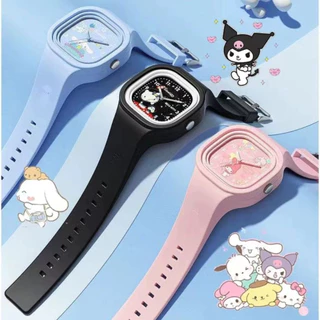 (จัดส่งภายใน 24 ชม.) นาฬิกาข้อมือ KT Cat สไตล์การ์ตูน สำหรับเด็กผู้หญิง สายซิลิโคนนุ่ม