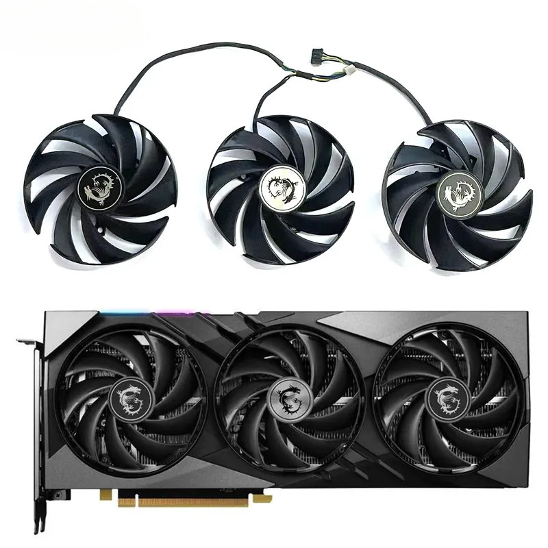 ยี่ห้อใหม่ 87 มม.4PIN PLD09210B12HH DC 12V 0.4A เหมาะสําหรับ MSI GeForce RTX 4060 4060Ti 4070 4070TI