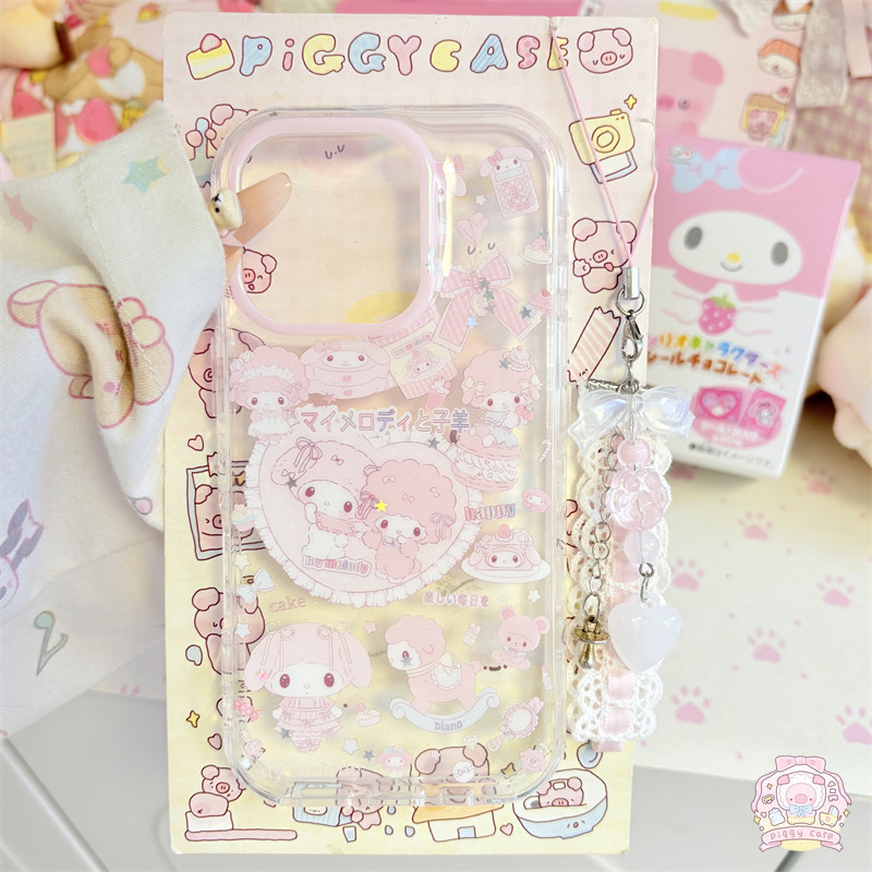 เคสไอโฟน17 เหมาะสำหรับ IPhone 15 17 13 11 16 12 14 Pro Max X XR XS Max 14 7 8 15 Plus เคสโทรศัพท์ลายเค้กแกะเมโลดี้ของฉัน