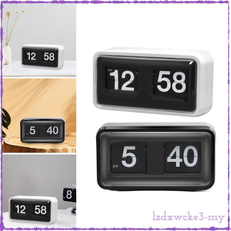 [LzdxwckefaMY] Flip Desk Clock Home Decor โต๊ะรับประทานอาหารสํานักงานข้างเตียง Retro Auto Flip Clock