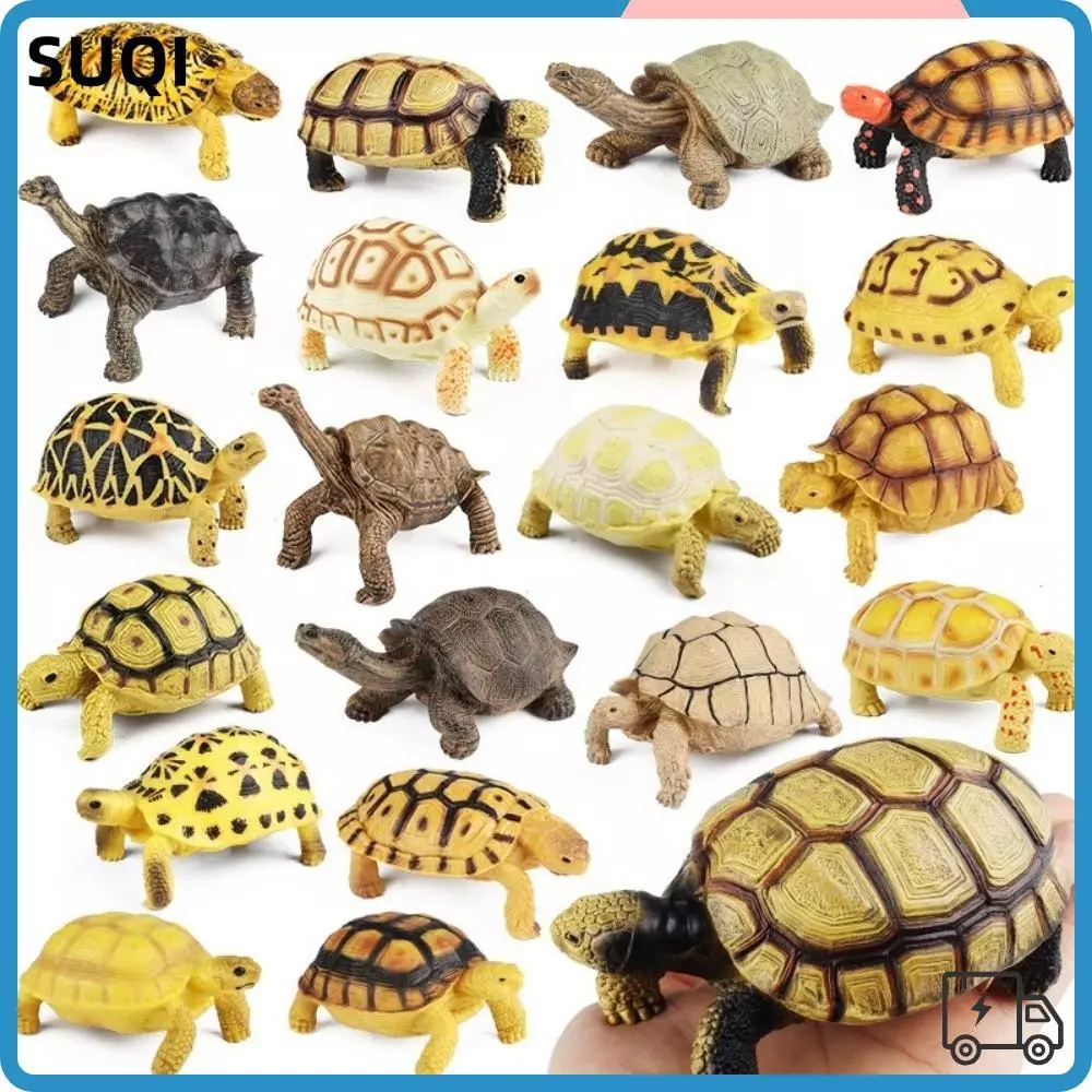 SUQI ตุ๊กตาเต่า,รายละเอียดประติมากรรมรุ่น Figurines เต่าดาว,ตุ๊กตาสัตว์ PVC สัตว์รูปร่าง PVC เครื่องประดับของเล่นเด็ก