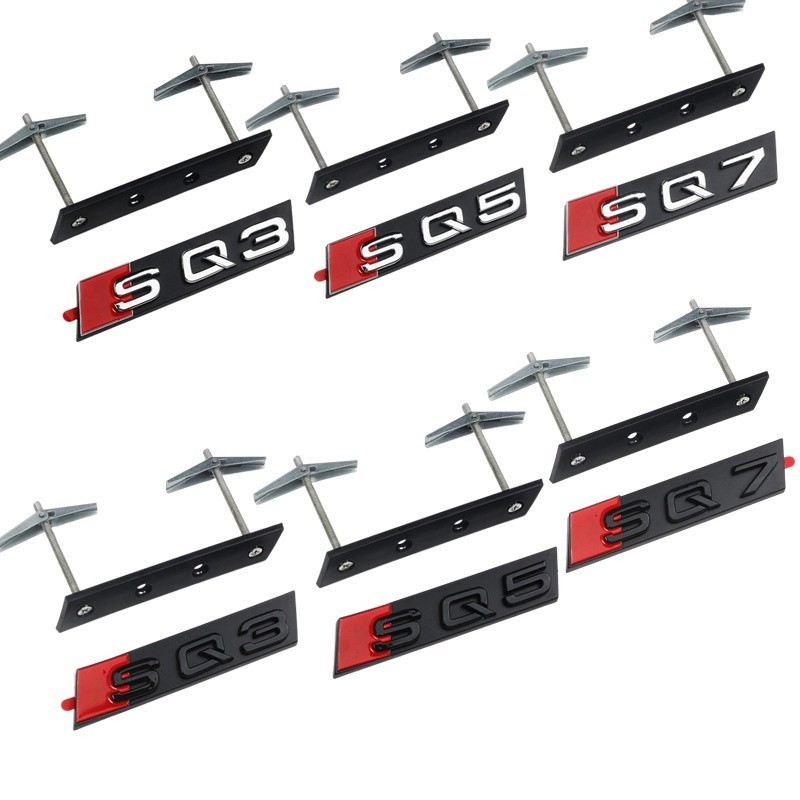 Audi SQ3 SQ5 SQ7 โลโก้รถดัดแปลงรังผึ้งกระจังหน้าสัญลักษณ์อะไหล่รถยนต์ตกแต่งรถ