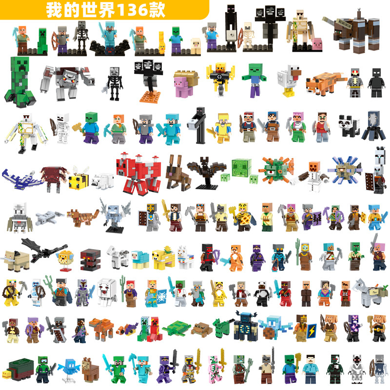 เลโก้ minecraft minecraft toy ในประเทศการศึกษา Minecraft Building Blocks Minifigures Steve Alex Zomb