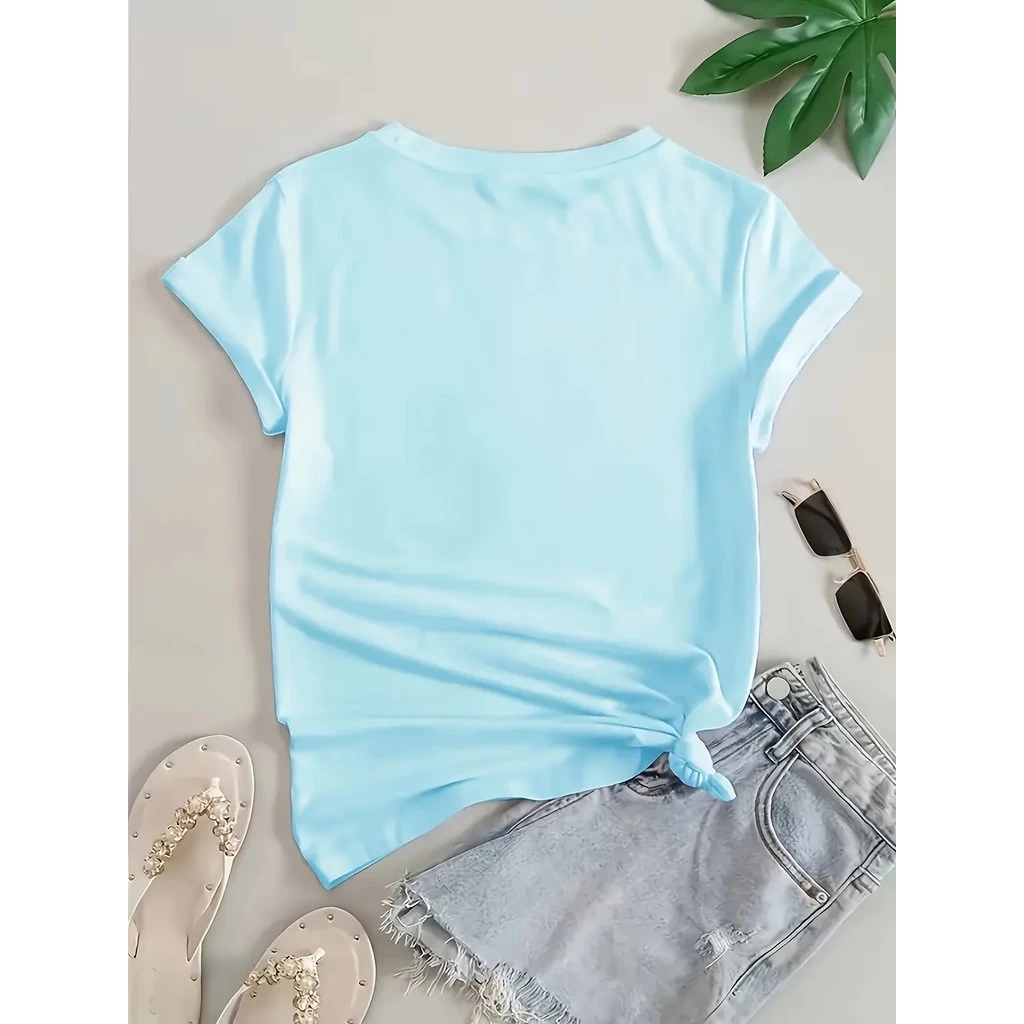เสื้อยืดคอกลมแขนสั้นสีขาว ลายดอกบัวสีน้ำเงินและม่วง thumbnail 10