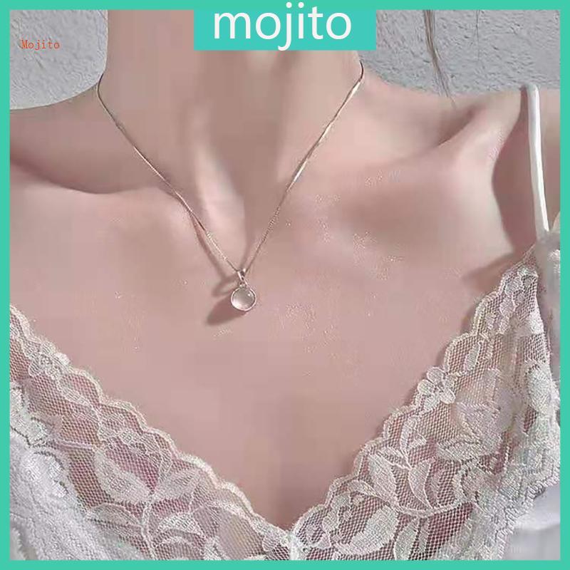 สร้อยคอมุกกลมสำหรับผู้หญิง แบบสามารถปรับขนาดได้ Mojito