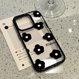 เคสโทรศัพท์ สำหรับ iPhone 11 13 16 ProMax 17 iPhone 13 14 15 ProMax 12 13 ProMax อะคริลิค 2 in 1 การ์ตูนน่ารัก ดอกไม้
