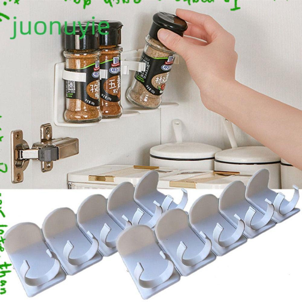 JUONUYIE ขวดใส่เครื่องปรุง, พลาสติก Punch Free Kitchen Spices Storage, อุปกรณ์ครัวที่ทนทานขวดเครื่องเทศผู้ถือเครื่องสําอางชั้นเก็บห้องน้ํา