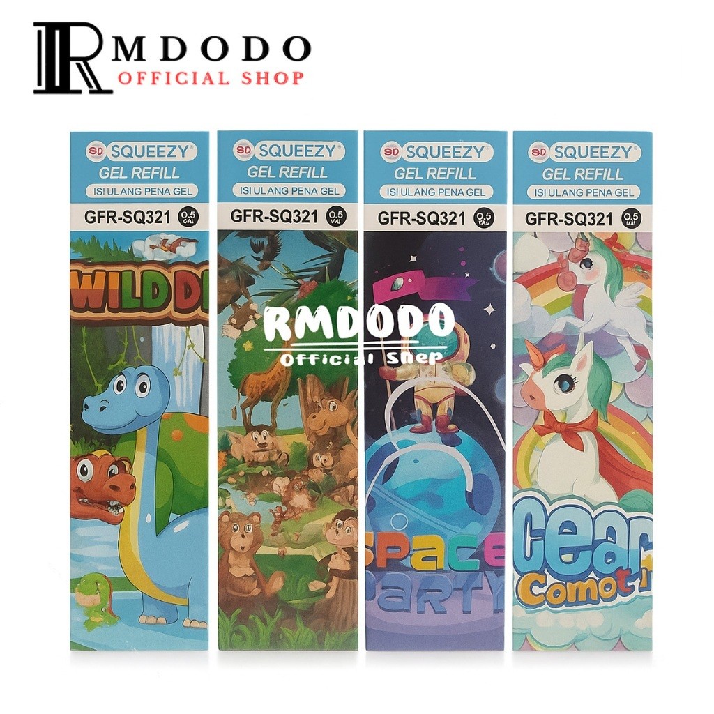 Rmdodo - ไส้ปากกาเจลตัวอักษร 0.5 มม. [1 กล่อง - 20 ชิ้น] / ไส้หมึกปากกาเรียบ GFR-SQ321
