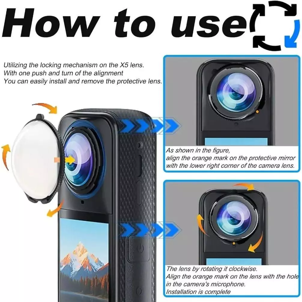 สําหรับ Insta 360 X4 Air X5 หมุนเลนส์ป้องกันฟิล์ม Anti-scratch ป้องกันหน้าจอสําหรับ Insta360X5 X4Air X3 วางกล้องเลนส์ Protectors thumbnail 3